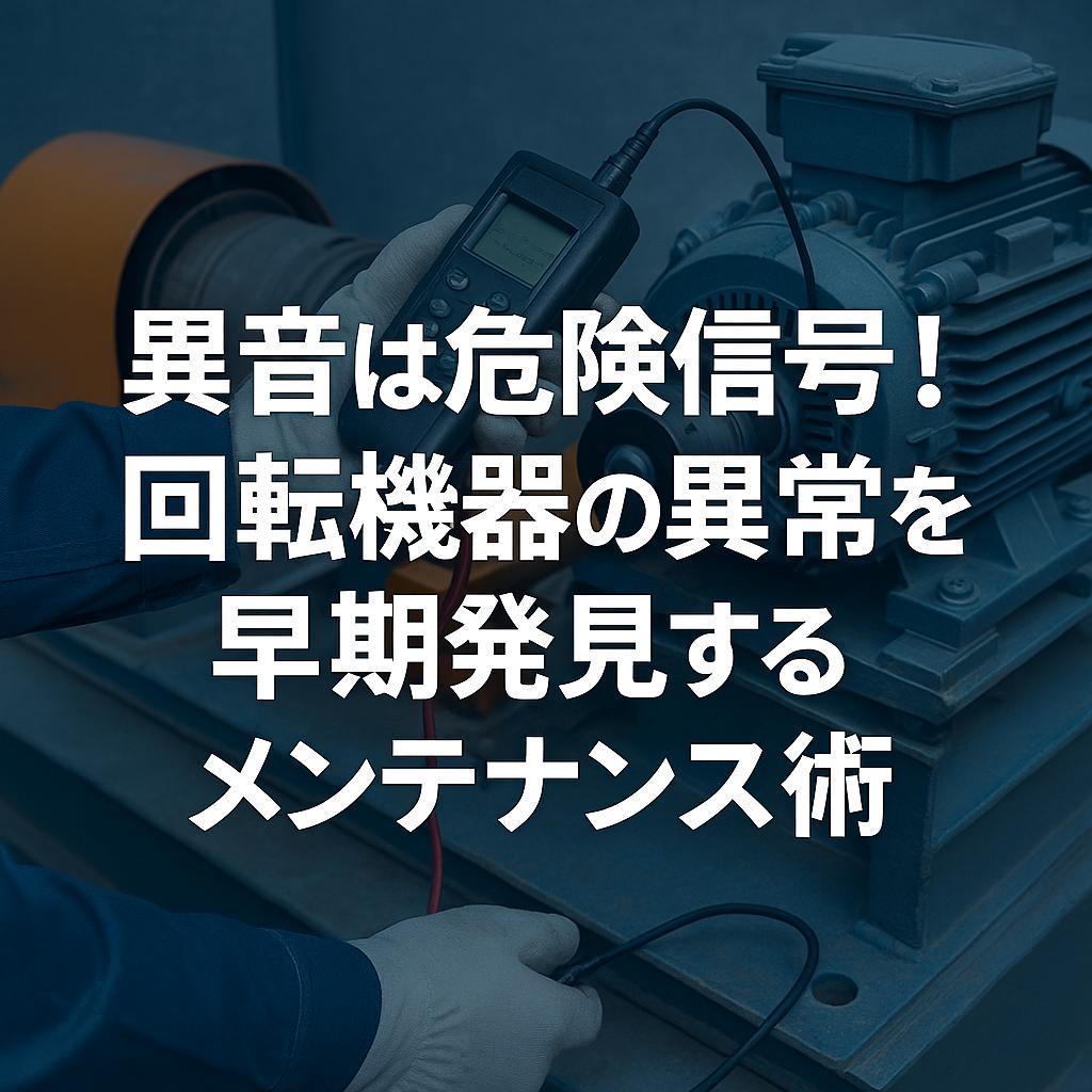 異音は危険信号!回転機器の異常を早期発見するメンテナンス術